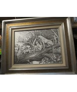 framed Leopard Tiger Family in tree Print 17 x 13 1/2&quot; - £14.61 GBP