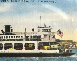 San Diego Coronado Ferry California Vintage Postcard Ship - $12.05