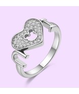 Mickey mouse crystal heart rings - $323.48 MXN