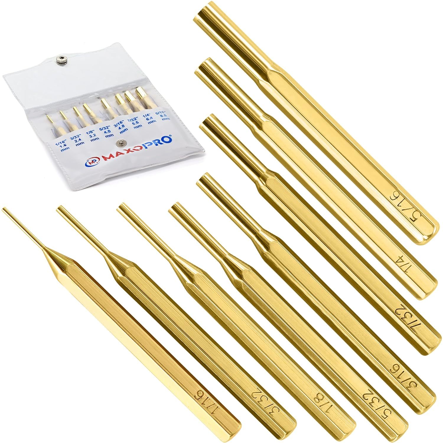 Premium Brass Punch Set – 8 Pcs Professional Brass Drive Pin Punch Set - - $35.99