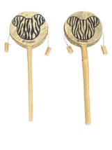 Disney Animal Kingdom ZEBRA Ears Mickey Mouse Handheld Spinning Drums Set of 2 - £15.61 GBP