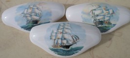 Ceramic Cabinet Drawer Pulls Old World Sailing Ships #2 Misc - £18.68 GBP