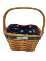 Longaberger 2001 Inaugural Basket, Liner, Protector, Star Tacks, Pewter Tag - $265.92 MXN