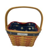 Longaberger 2001 Inaugural Basket, Liner, Protector, Star Tacks, Pewter Tag - $19.94 CAD