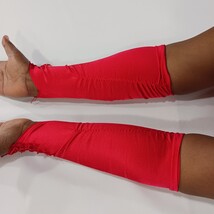 Sexy Women's Nylon Spandex Blend Fingerless Stretch Red Gloves - One Size image 10