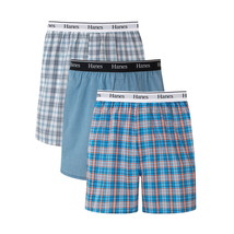 Hanes Originals Men&#39;s Woven Moisture Wicking Woven Boxer, 3-Pack Multico... - $25.73