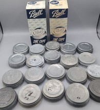 20 Ball Atlas Zinc Caps Porcelain Lined For Regular Mason Jars Vintage C... - $33.87