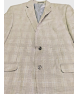 Chaps Mens Sports Coat Brown 46L Houndstooth Button Sleeve Pockets Back ... - $26.97