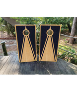 Waterproof Cornhole WRAPS / Navy Wood Grain / Natural Wood Grian  / Lami... - $115.75 CAD