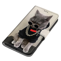Anymob Samsung Case Cute Rockstar Cat Magnetic Flip Leather Card Slot Wallet  - £23.24 GBP