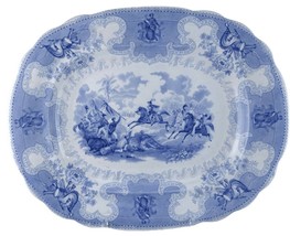 c1850 Texian Campaigne  Historical Staffordshire Blue Transferware platter James - £1,639.69 GBP