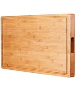 Large Bamboo Cutting Boards for Kitchen BEZIA 20&quot; x 15&quot; Thick Butcher Bl... - £75.58 GBP