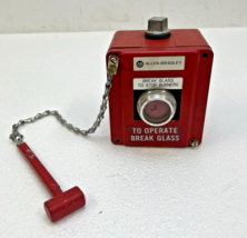 Allen Bradley Break Glass Emergency Push Button Stop Switch Station w Ha... - $59.99