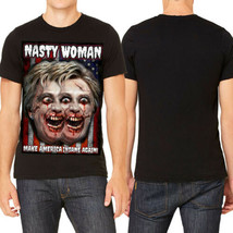 Hillary Clinton Zombie Nasty Woman Humor President Democrat Mens T-Shirt... - $16.49