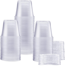 Comfy Package [100 Sets - 5.5 Oz.] Plastic Disposable Portion Cups with Lids, So - £17.30 GBP