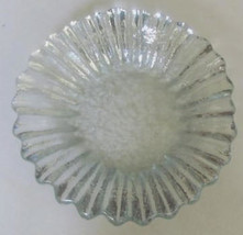 Vintage Rare Blenko Large Round Solid Clear Glass Ashtray In A Ripple Pr... - £59.41 GBP