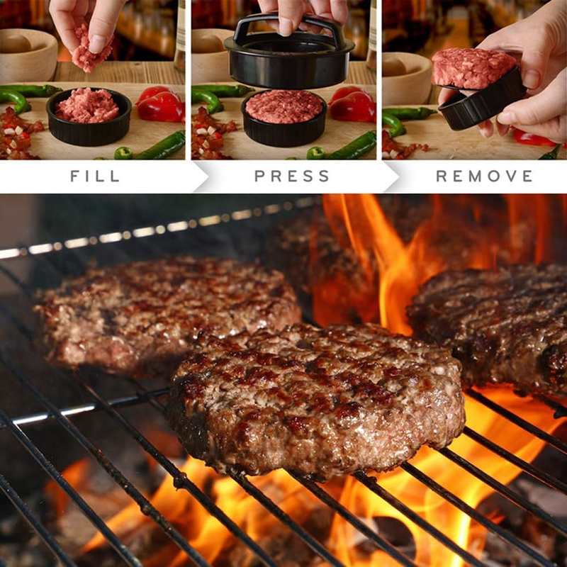 Leden Burger Press Hamburger Press Patty Maker for BBQ Grill 3-In-1 Non Stick St Item image 2