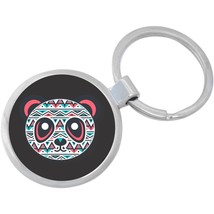 Aztec Panda on Black Keychain - Includes 1.25 Inch Loop for Keys or Backpack - £8.63 GBP