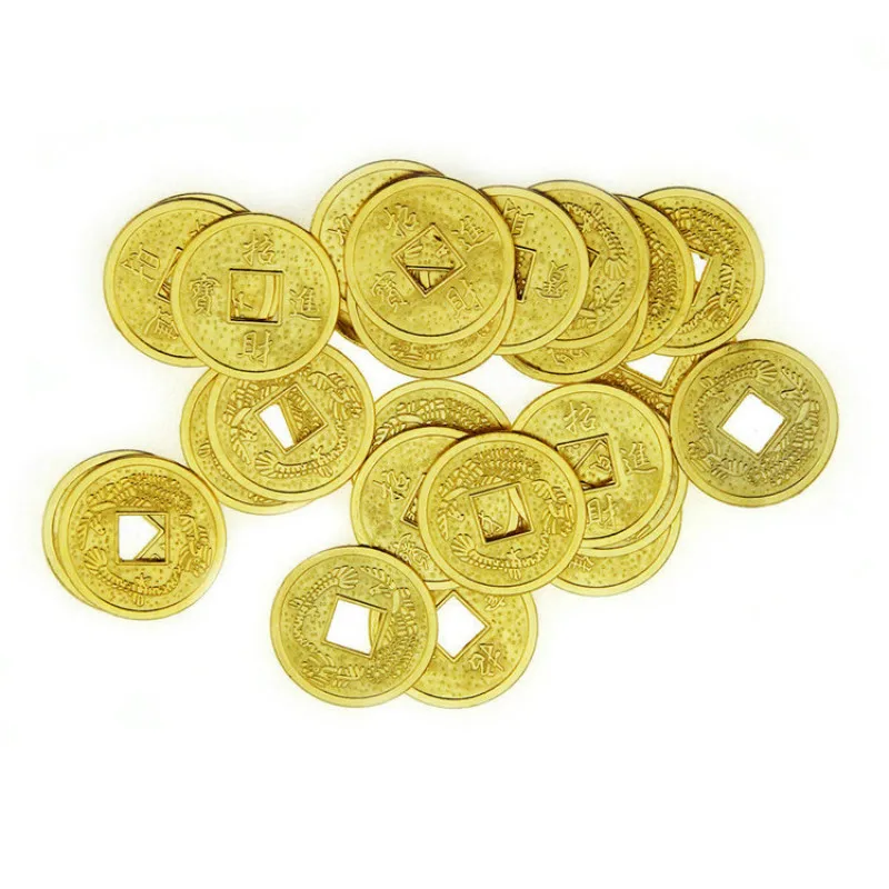 50Pcs/set Fortune and Treasure  Coin Square Hole Chip Coin Alloy Plating  and  f - £81.40 GBP