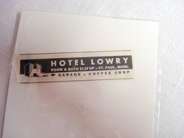 1942 Ad Hotel Lowry St. Louis, Mo. Room &amp; Bath $2.50 and Up, Garage, Cof... - £6.38 GBP