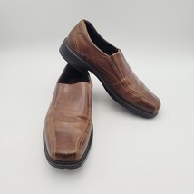 ECCO Men&#39;s Helsinki Slip-OnLoafer Shoes Cognac Brown Sz 11 USA Sz 45 EU - $39.99