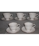 Set (5) Syracuse WEDDING RING PATTERN Cups and Saucers - $67.82 CAD