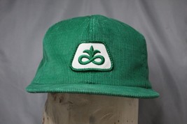 Vintage Corduroy Trucker Hat Pioneer Seed Snapback Cap Green Patch Logo USA Made - £11.35 GBP