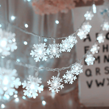 MILEXING Christmas Lights, Snowflake String Lights 19.6 Ft 40 LED Fairy ... - £8.29 GBP