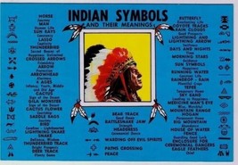 Indian Symbols Postcard Meanings Chief Headdress - $2.16