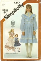 Simplicity 5437 GIRLS Jessica Gunne Sax Ruffled Dress Pattern 1981 UNCUT Size 12 - £9.55 GBP