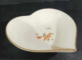 MIKASA BELLE EPOQUE B2005 Ivory Bone China Heart Dish Orange Floral Naru... - £9.95 GBP