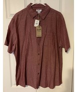 Wrangler Brick Red Button Down Collared Cotton Mens Short Sleeve Shirt S... - $19.27 CAD