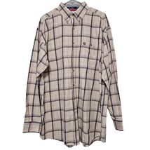 Wrangler George Straight Cowboy Cut Long Sleeve Brown Tan Plaid Button S... - $14.99