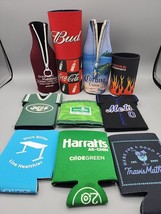 Koozie Lot of 10 NY Jets Mets Dodge Corona Bud Coke Harrahs Corona and More - $14.82