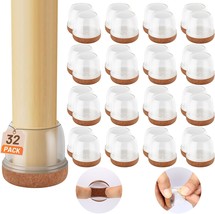32 Pcs Chair Leg Protectors For Hardwood Floors, Extra Thicken Chair Leg... - $26.92