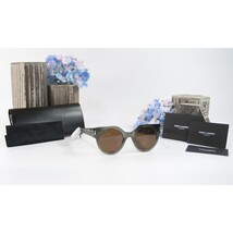 Saint Laurent SL185 Grey Logo Acrylic Round Sunglasses NWT Case - $275.98 CAD