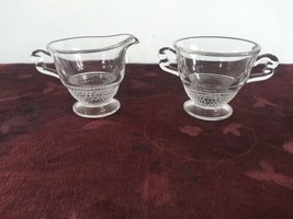 Vintage Duncan Miller Teardrop Creamer Sugar Clear Depression Glass - £15.79 GBP