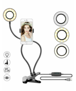 LED Selfie Ring Light With Cell Phone Holder Stand For Live Stream And M... - £25.50 GBP