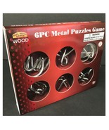 Metal Puzzles Game 6 Piece By Real Wood Games For Ages 5+ Make A Great G... - $11.51