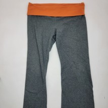 Moda International Womens Sz XS Orange Gray Yoga Pants Athletic Wear - £5.93 GBP