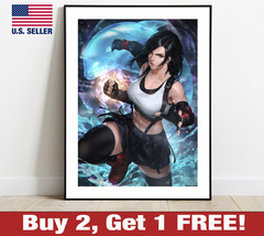 Tifa Lockhart Angry Poster 18&quot; x 24&quot; Print Game Room Final Fantasy VII 7 - £10.54 GBP