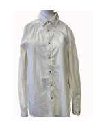 Guess Women&#39;s off White Snap Button up Shirt Long Sleeve Size L SKU 4945 - $20.04