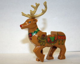 Christmas Reindeer Rudolph the Red Nose v2 Building Minifigure Bricks US - £6.85 GBP