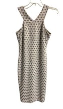 Taylor Size 4 bodycon Sleevless Textured  Tan White Lattice Dress - £10.06 GBP
