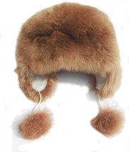 Alpakaandmore Womens Alpaca Fur Hat Winter Ski Brown Hat Earflap (Small) - £70.98 GBP