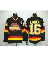 Canucks #16 Trevor Linden Jersey Old Style Uniform Black - €42,55 EUR