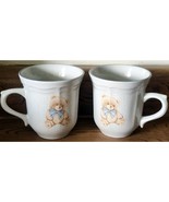 Vintage Tienshan Theodore Bear Tea Cup Mug Set Of 2 Country Teddy See Pic. - $19.44 CAD