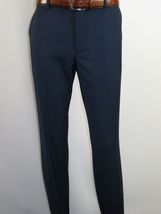 Men Flat Front Suit Separate Pants Slim Fit Soft light Weight Slacks 201-19 Navy image 12