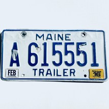 2016 United States Maine Base Trailer License Plate A 615551 - $225.96 MXN