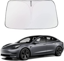 Compatible With Tesla Model 3 Model Y Front Windshield Sunshade Cover Foldable - £15.45 GBP